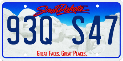 SD license plate 93QS47