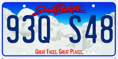 SD license plate 93QS48