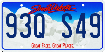 SD license plate 93QS49