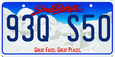 SD license plate 93QS50