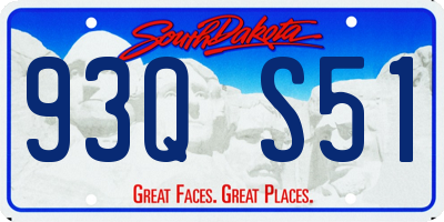 SD license plate 93QS51
