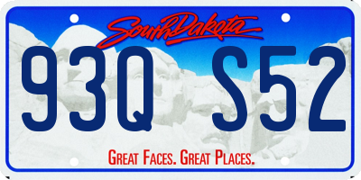SD license plate 93QS52