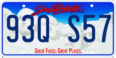 SD license plate 93QS57