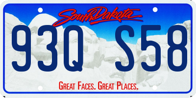 SD license plate 93QS58