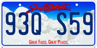 SD license plate 93QS59