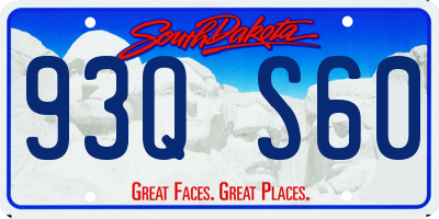 SD license plate 93QS60
