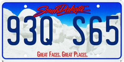 SD license plate 93QS65
