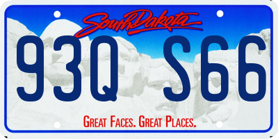 SD license plate 93QS66