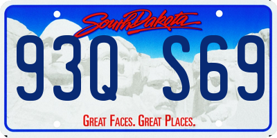 SD license plate 93QS69