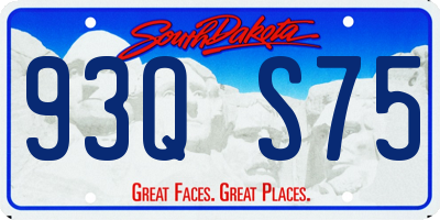 SD license plate 93QS75