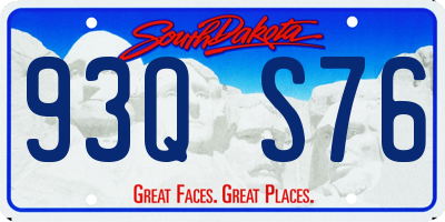 SD license plate 93QS76