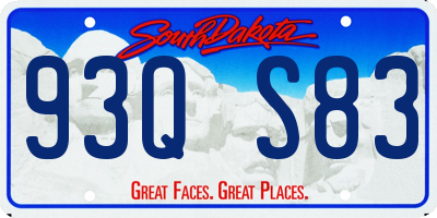 SD license plate 93QS83