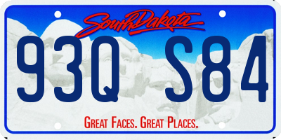SD license plate 93QS84