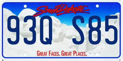 SD license plate 93QS85