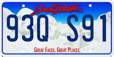 SD license plate 93QS91