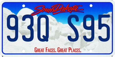SD license plate 93QS95