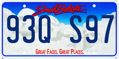 SD license plate 93QS97