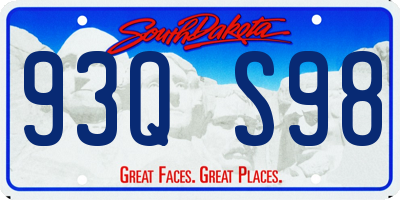 SD license plate 93QS98