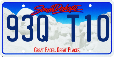 SD license plate 93QT10