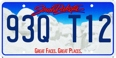 SD license plate 93QT12