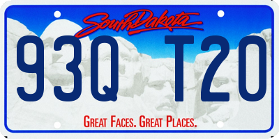 SD license plate 93QT20