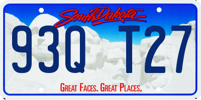 SD license plate 93QT27