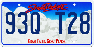 SD license plate 93QT28