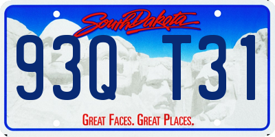 SD license plate 93QT31