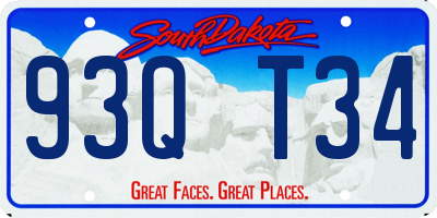 SD license plate 93QT34
