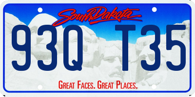 SD license plate 93QT35