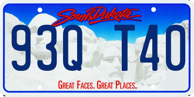 SD license plate 93QT40