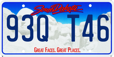 SD license plate 93QT46