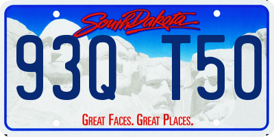 SD license plate 93QT50