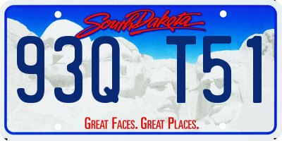 SD license plate 93QT51