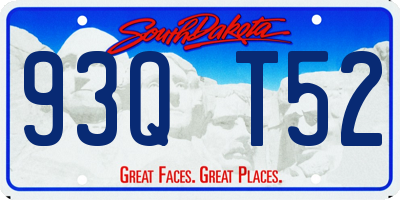 SD license plate 93QT52