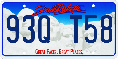 SD license plate 93QT58