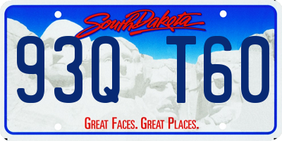 SD license plate 93QT60