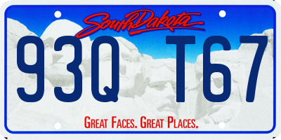 SD license plate 93QT67