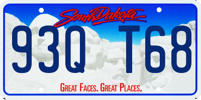 SD license plate 93QT68