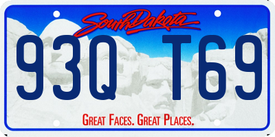 SD license plate 93QT69
