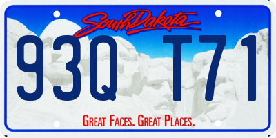 SD license plate 93QT71