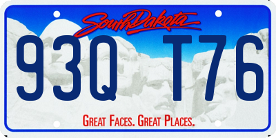 SD license plate 93QT76
