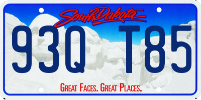 SD license plate 93QT85