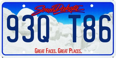 SD license plate 93QT86
