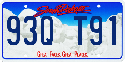 SD license plate 93QT91