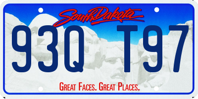 SD license plate 93QT97