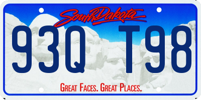 SD license plate 93QT98