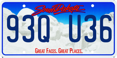 SD license plate 93QU36