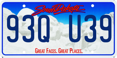 SD license plate 93QU39