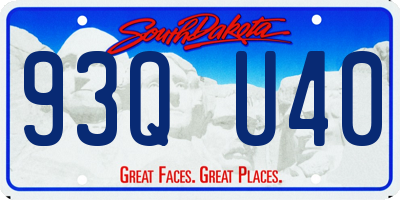 SD license plate 93QU40